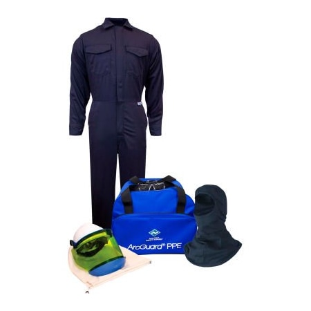 National Safety Apparel ArcGuard KIT2CV11NGB3X 12 cal UltraSoft Arc Flash Kit FR Coverall & Balaclava, 3XL, No Gloves KIT2CV11NGB3X